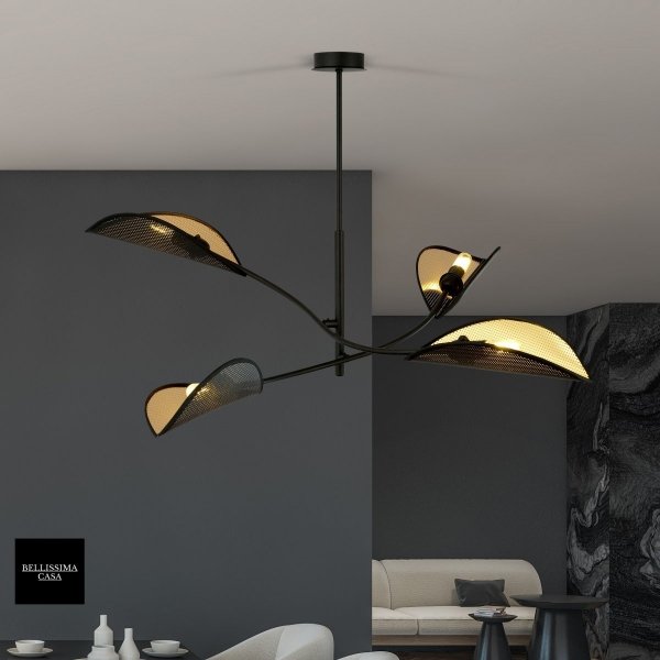 Designerska lampa LOTOS black gold 4