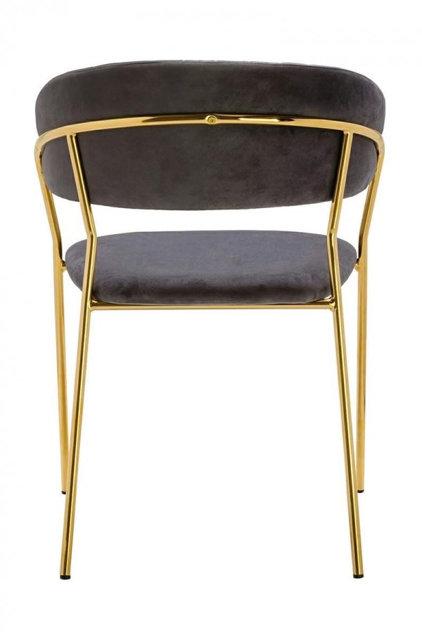 Krzesło ciemny szary - welur, podstawa złota