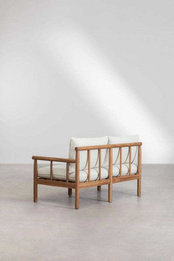 zestaw ogrodowy meble do ogrodu Alvin SKLUM komplet sofa, fotel i stolik z drewna akacjowego