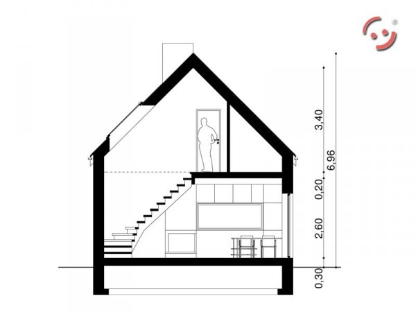 Projekt domu nowoczesnego OO5515 pow. 90,02 m2