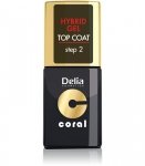 Delia Cosmetics Coral Hybrid Gel Emalia do paznokci Top Coat  11ml