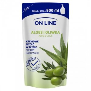 On Line Mydło kremowe w płynie Aloes i Oliwka - uzupełnienie  500ml