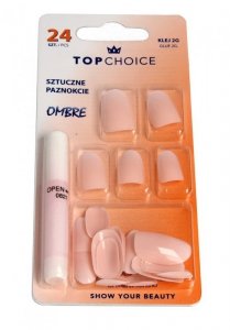 Top Choice Sztuczne paznokcie z klejem OMBRE (78019)  1op.