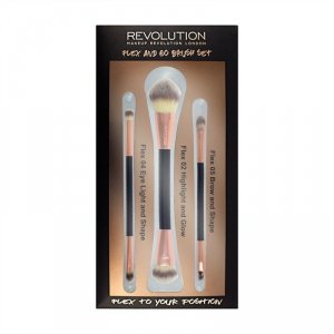 Makeup Revolution Brush Flex & Go Brush Set Zestaw pędzli do makijażu  1op.-3szt