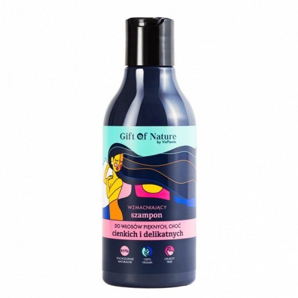 Wzmacniający szampon do włosów cienkich i delikatnych  z czarnuszką Gift Of Nature 300 ml