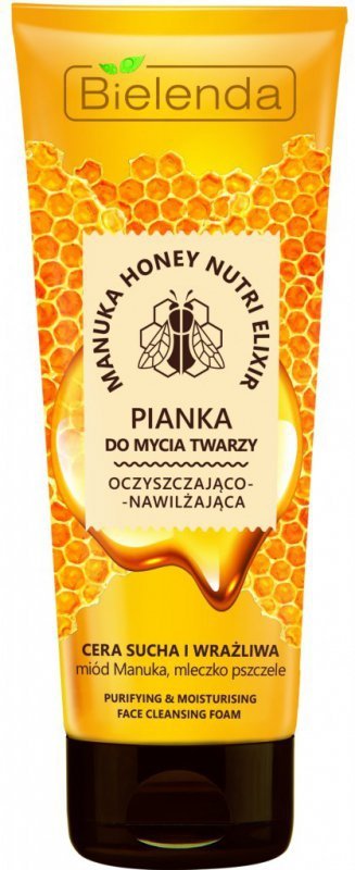 Bielenda Manuka Honey Nutri Elixir Pianka do mycia twarzy oczyszczająco-nawilżająca  150g