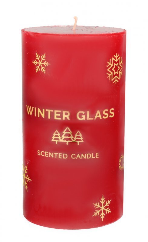 ARTMAN Boże Narodzenie Świeca zapachowa Winter Glass czerwona - walec średni 1szt