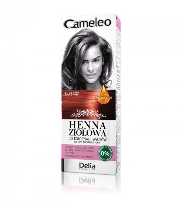 Delia Cosmetics Cameleo Henna Ziołowa  nr 6.6 rubin  75g