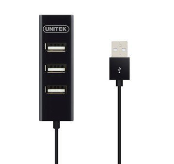 Unitek Hub 4x USB 2.0, Y-2140, Ladowanie tel., czarny