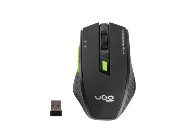 UGo Mysz bezprzewodowa MY-04 2.4GHz 1800DPI optyczna czarna