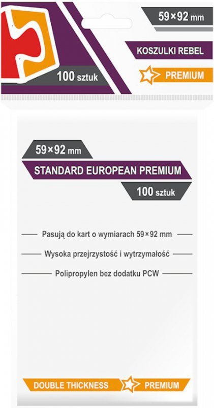 Rebel Koszulki 59 x 92 mm Standard European Premium 100 sztuk