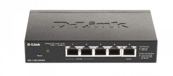 D-Link Przełącznik Smart DGS-1100-05PDV2  5xGE (2xPoE)