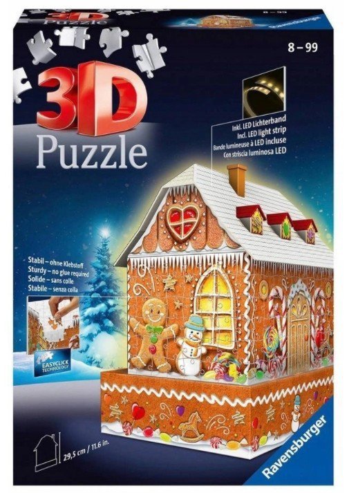 Ravensburger Polska Puzzle 216 elementów 3D Budynki nocą Piernikawa Chatka
