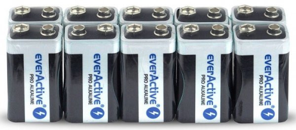 everActive Bateria alkaliczna R9/6LR61 9V PRO ALKALINE, Opakowanie 10 szt.