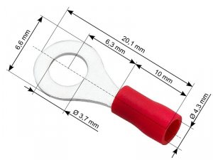 43-011# Konektor oczkowy izolowany m śruba3,7 kabel4,3mm