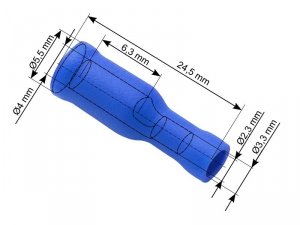 43-049# Konektor izolowany gniazdo 4,0/24,5mm niebieski