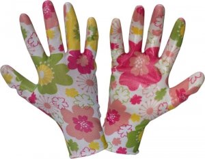 Rękawice nitr. kwiatki róż. l221709p, karta, 9, ce, lahti