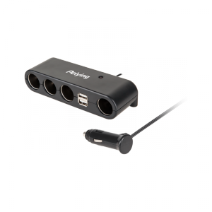 Rozdzielacz gniazda zapalniczki samochodowej x4 z kablem i USB