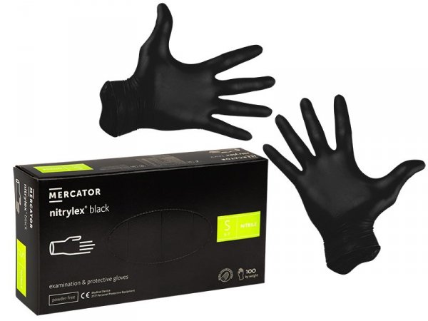 2821# Rękawiczki nitrylowe czarne s 100sztuk