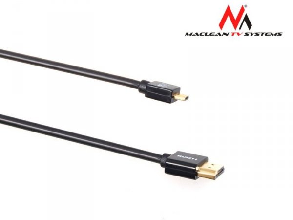 Przewód Maclean, HDMI-microHDMI, ULTRA SLIM, v1.4, A-D, 2m, MCTV-722