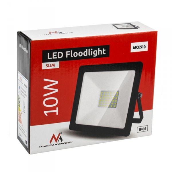Naświetlacz LED Maclean, slim, 10W, Warm White (3000K), IP65, MCE510 WW