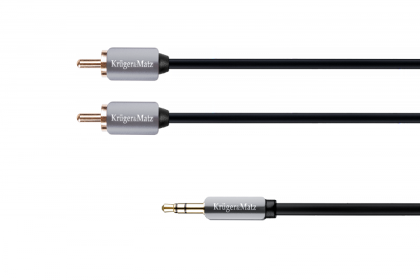 Kabel wtyk jack 3.5 - 2RCA stereo 1.8m Kruger&Matz