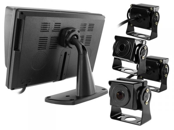 Monitor samochodowy lcd 10cali ahd cofania i monitoringu z obsługą do 4 kamer 12v 24v