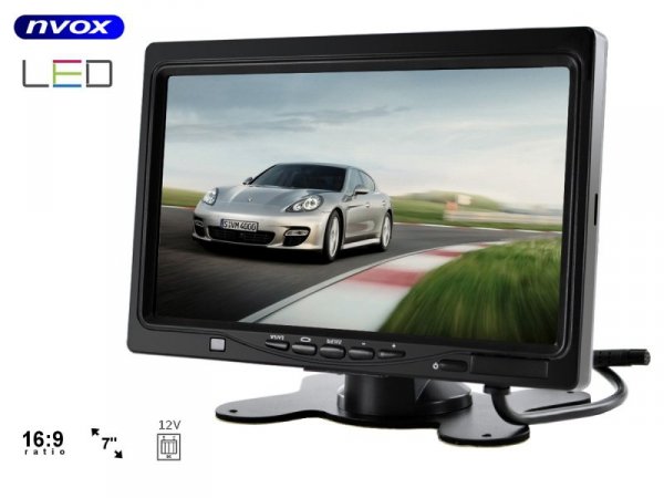 Nvox hm 716 hd monitor zagłówkowy lub wolnostojący lcd 7cali z kamerą cofania oraz moduł bezprzewodowy