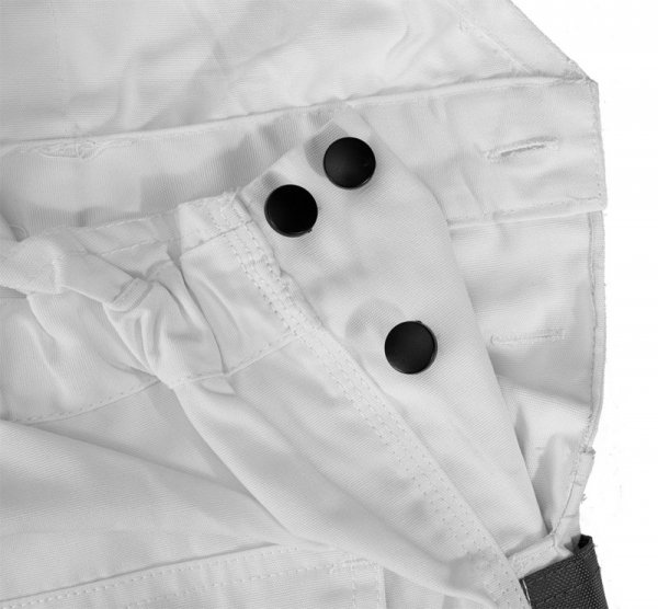 Spodnie robocze na szelkach, białe, HD, rozmiar XXL/58
