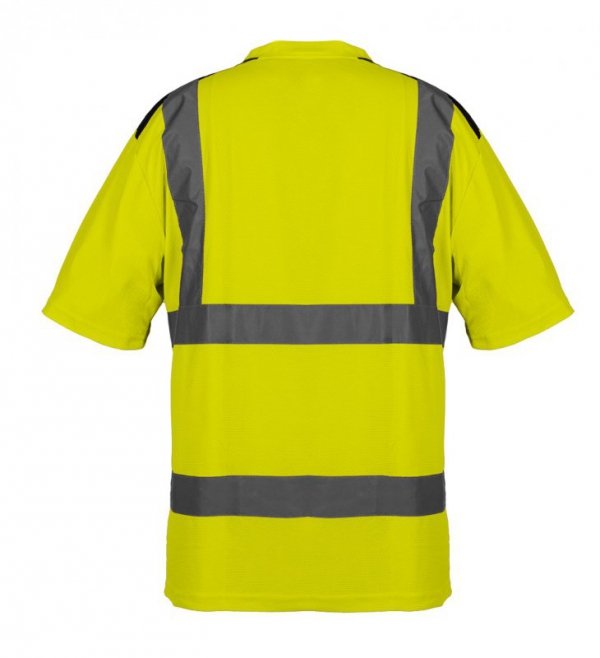 T-shirt ostrzegawczy, ciemny dół, żółty, rozmiar L