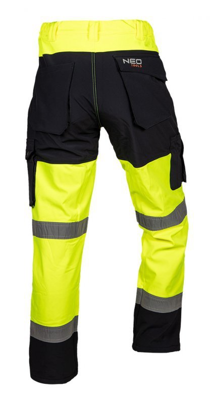 Spodnie robocze ostrzegawcze softshell, żółte, rozmiar XXL