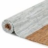 Ręcznie tkany dywanik Chindi, skóra, 160x230 cm, szaro-brązowy