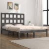 Rama łóżka, szara, lite drewno sosnowe, 120x190 cm, podwójna