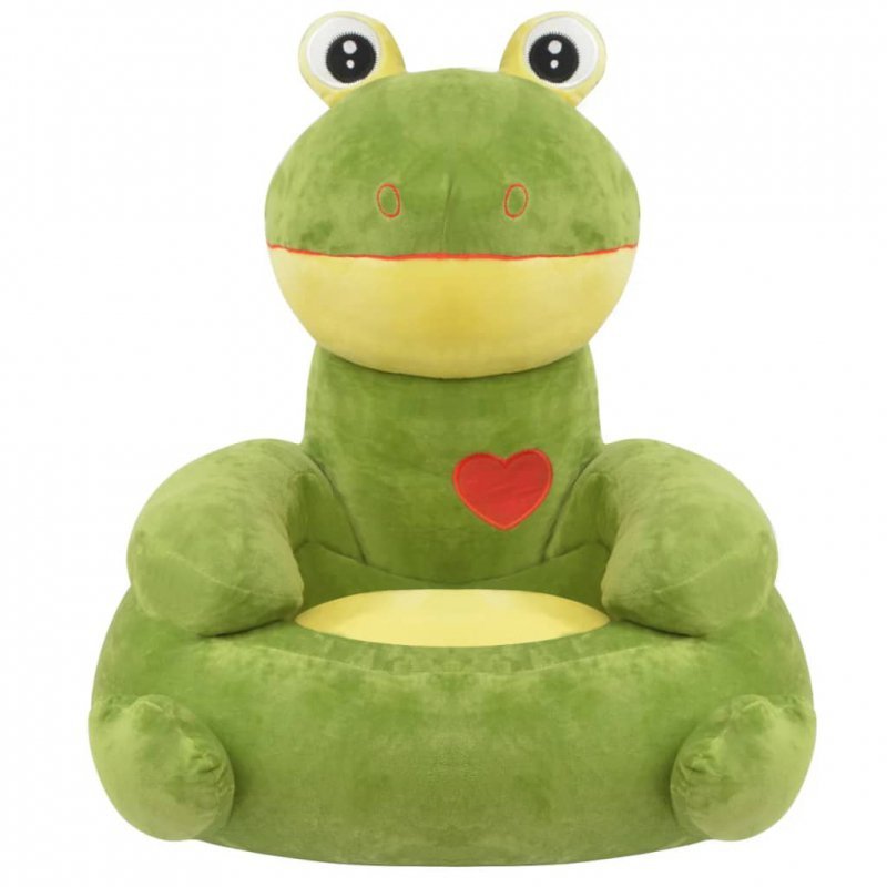 Fotel dla dzieci żaba, pluszowy, zielony