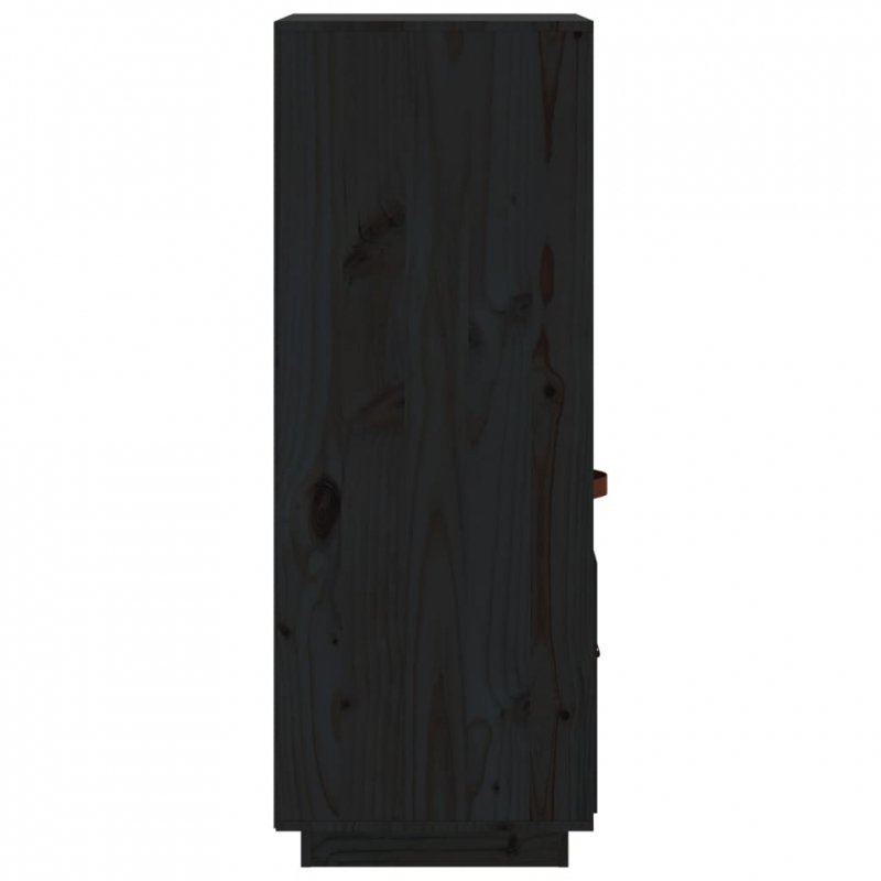 Kredens, czarny, 34x40x108,5 cm, lite drewno sosnowe