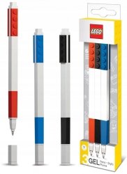 Zestaw 3 Długopisów LEGO Czarny Niebieski Czerwony