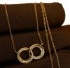  Naszyjnik obrączki więź diament 43/0.13ct złoto 585