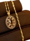  Naszyjnik rozeta kwarc diament 30/0.19ct złoto 585