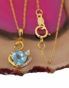 Naszyjnik łabędź  love diamenty 9/0.03ct złoto 585