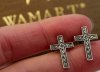 Kolczyki krzyże artystyczne srebro 925 rod