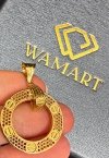 Wisior duże koło 4cm ażur gwóźdź złoto 585 