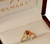 Pierścionek R.17 diamenty 20/0.08ct cytryn złoto 585 