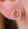 Kolczyki PĘTLA  brylanty 50/0,09cT sztyft złoto 585