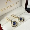  Komplet markiza szafir diamenty złoto 585 