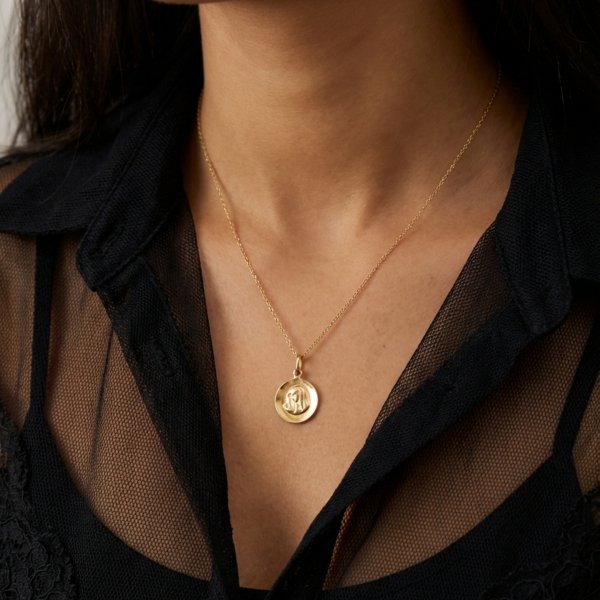 Medalik koło z wizerunkiem złoto 585 