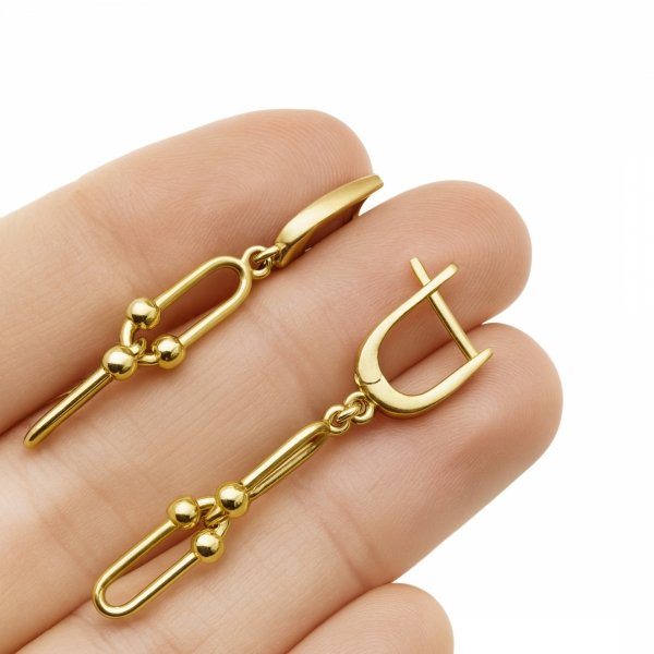 Kolczyki angielskie agrafki złoto 585 