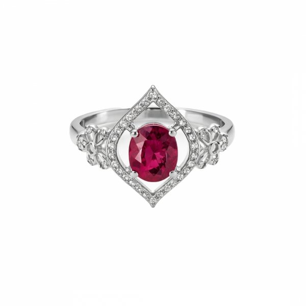 Pierścionek z naturalnym rubinem srebro 925