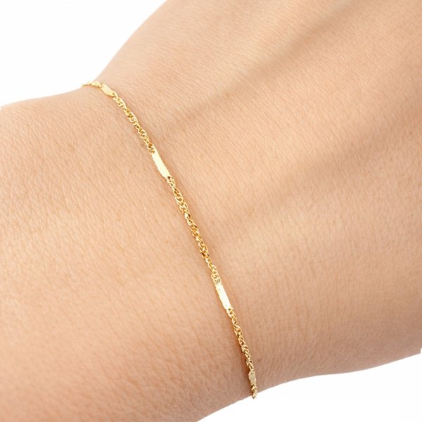 Bransoletka singapur z blaszką kuty 18 cm złoto 585