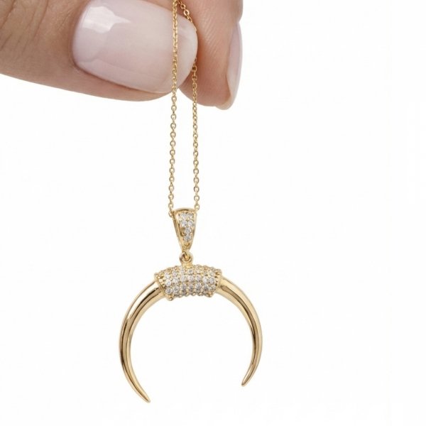 Naszyjnik półksiężyc złoto 585