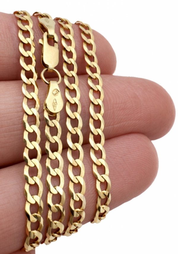 Łańcuch kuty 50cm o splocie klasycznej pancerki złoto 585 